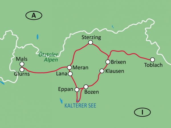 Tourmap South Tyrol - Roundtrip
