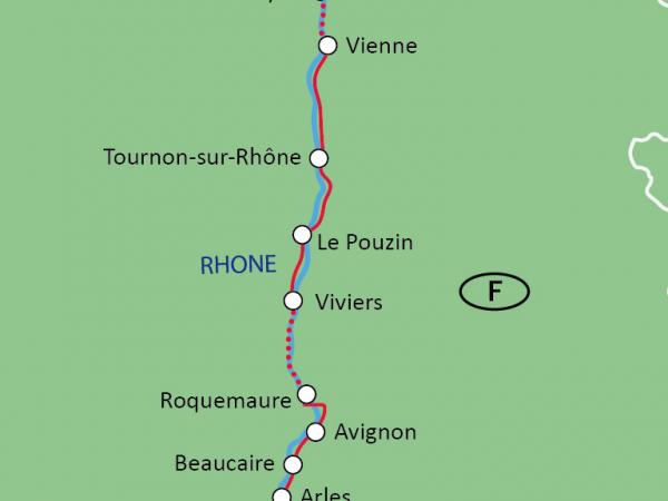 map Burgundy & Provence DELUXE by Bike + Boat 