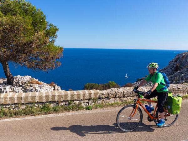 Cyclist on the coast